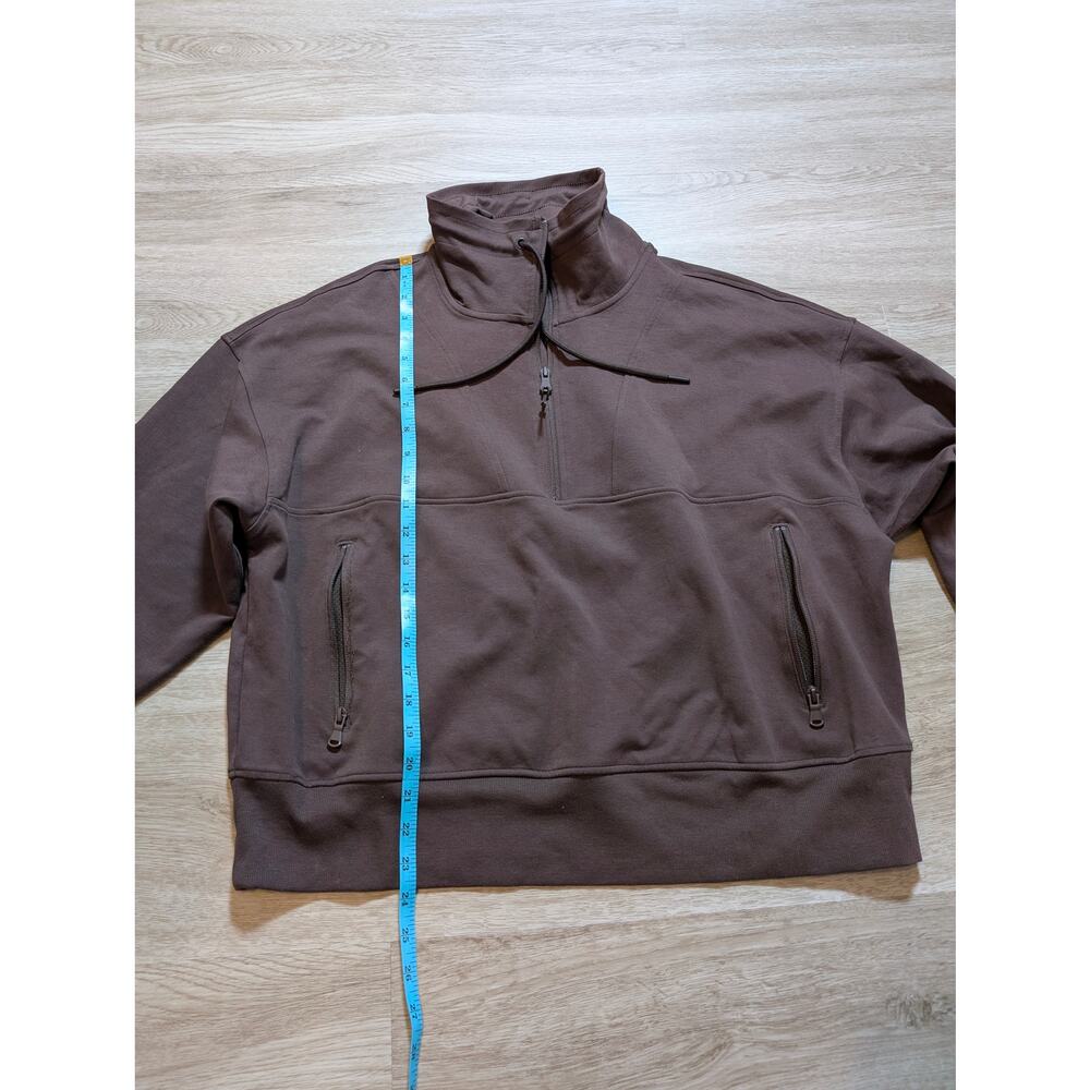Old Navy Active Womens 2X Brown Dynamic Fleece Quarter Zip Pullover Sweatshirt - Picture 2 of 7